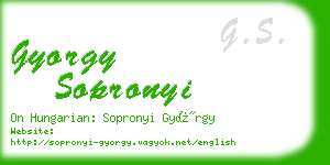 gyorgy sopronyi business card